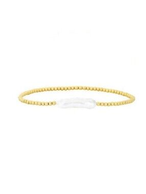 Freshwater Pearl Bar Gold Beads Stretch Bracelet